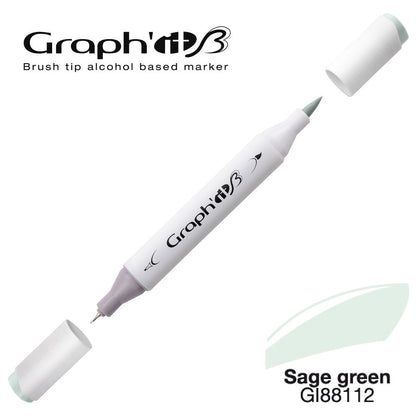 Μαρκαδόρος Οινοπνεύματος Διπλή Μύτη Πινέλο 8112 Sage Green